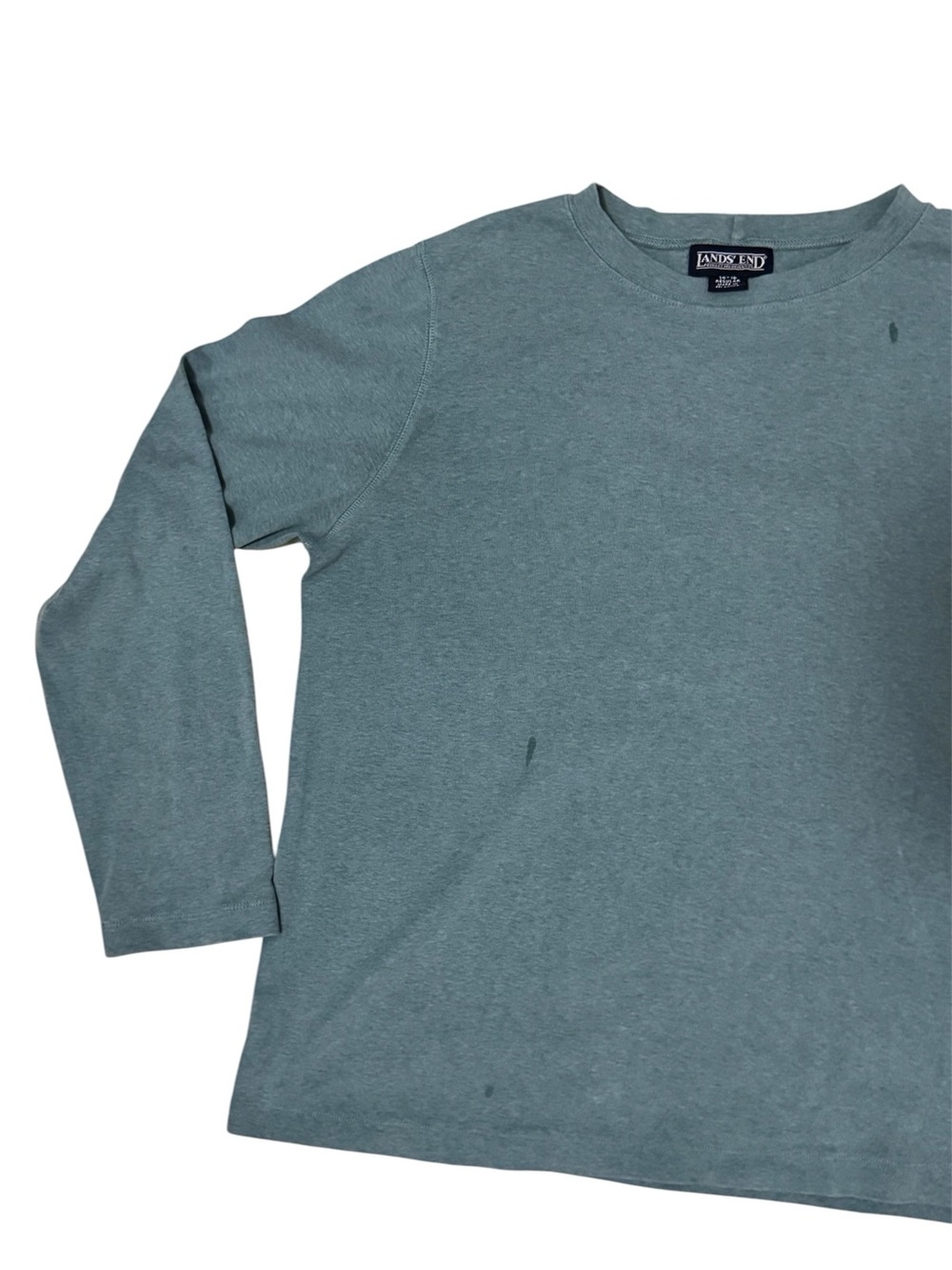 Lands' End Long Sleeve Crew Tee - Seafoam